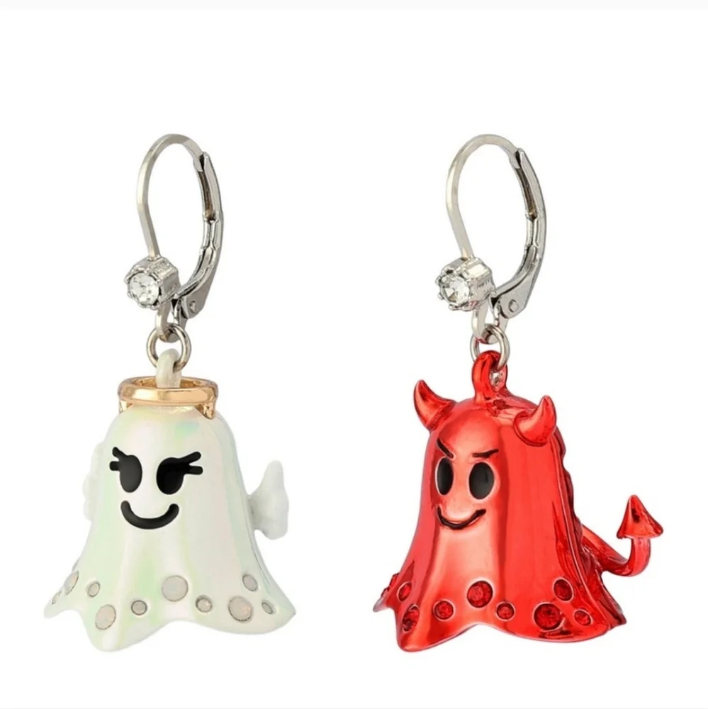 Betsey Johnson Angel & Devil Ghost Drop Earrings NWT/NIB